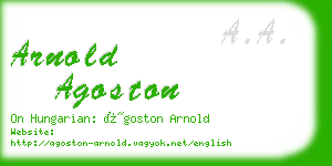 arnold agoston business card